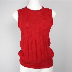LAUREN Ralph | Red Anchor Cable Knit Sweater Vest